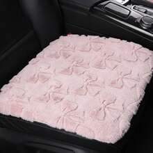 1pc Cute Bow Short Plush Car Seat Cushion, Women's Car Interior Accessory - A - View 5