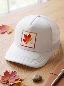 1pc Unisex Wolf Embroidery Baseball Cap, Adjustable Trucker Hat For Spring Summer Outdoor, Beach Sun Protection Sports Hat, Casual Gift For Men Women - White - View 7