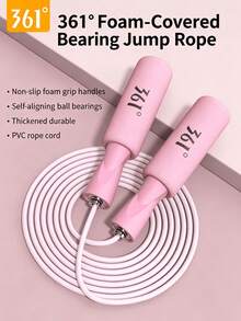 361degree 1pc Unisex Pink Adjustable Steel Wire Ball Bearing High‑Speed Smooth Rotation Tangle‑Free Durable Sporty Racing Speed Jump Rope For Cardio Fitness Gym Home Workout Speed Training - Multicolor - View 2