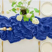 1pc Cheesecloth Table Runner, Semi-Transparent Gauze Tablecloth, Bohemian Or Rustic Style Wedding Table Decor, Suitable For Wedding Decoration, Arch Drapery, Bridal Shower, Holiday Party Decor - Multicolor - View 23