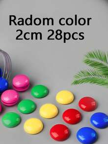 12/28/56pcs Round Whiteboard Magnets, Bulletin Board/Planner Magnets, 20mm Round Plastic Coated Magnetic Buttons, Fridge Whiteboard Magnets, Suitable For School, Office, Home - Multicolor - View 12