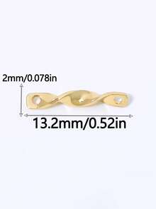 10 Peças Conectores de Flor Torcida com Duplo Furo Banhados a Ouro 18K em Latão, Fechos de Pulseira, Acessórios DIY para Fazer Colares e Pulseiras - distorção - Visão 5