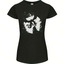 Wos T-Shirt Size All Silhouette Dragon Full Moon- - 款式 - 查看 1