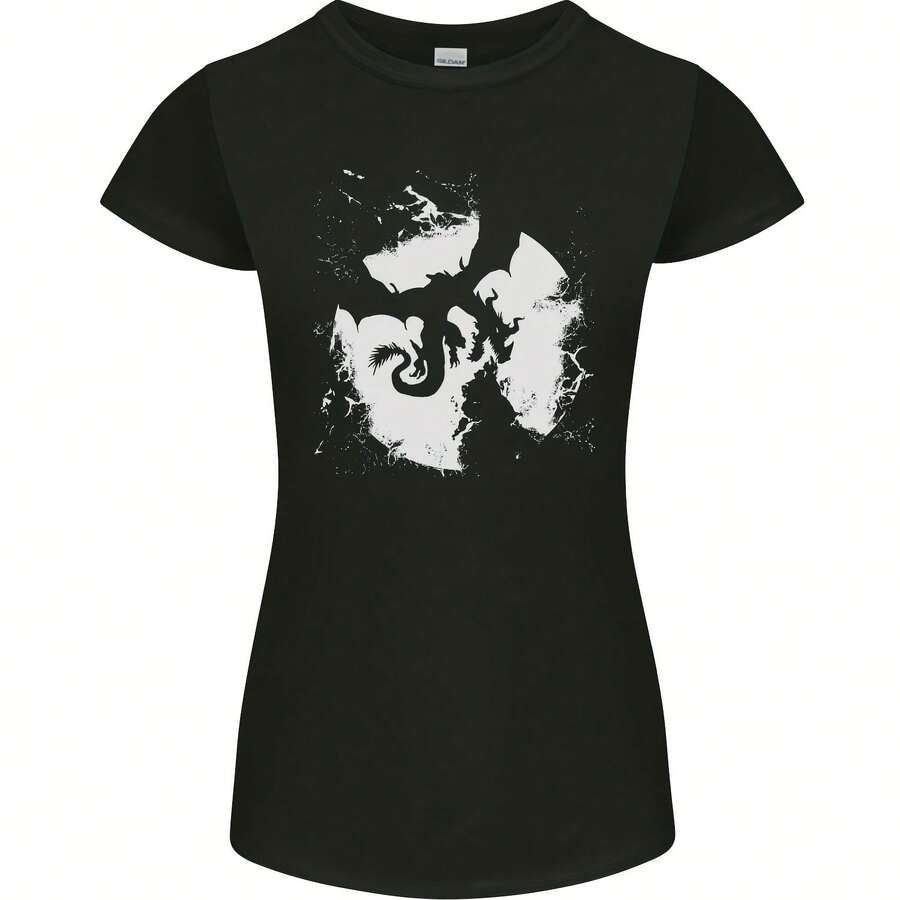 Wos T-Shirt Size All Silhouette Dragon Full Moon- - 款式 - 查看 1