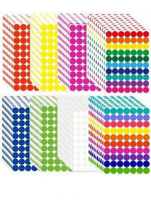 (10pcs) Colorful Round 8 Colors Label Stickers Dot Self-Adhesive Round Stickers - Large Round Sticker - View 1