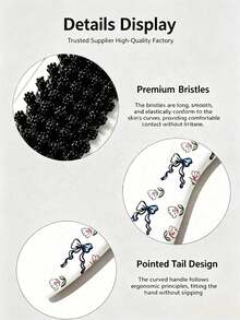 4/1pc Unscented Smooth Back Comb, Bow Pattern Unisex Hair Brush/Beard Brush, Hair Accessory, Suitable For Creating Smooth Ponytail And Bun, Smoothing Frizz, Controlling Hairline, Back Combing For Voluminous Styling, Wide-Tooth Comb For Easy Hair Parting And Sectioning - Multicolor - View 6
