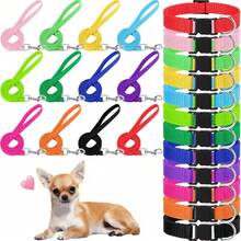 24 Pcs Puppy Collar And Leash Set, Adjustable Colorful Dog Collar And Leash Quick Release Clip Buckle Puppy Collars Whelping Collar For Small Medium Dogs Walking Training - Multicolor - View 2