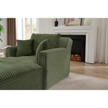 Sofa Bed Mattress - Green + Corduroy + 1 Seat - View 7