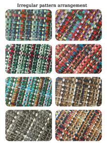 1 Roll PU Leather Fabric, Multi-Color Mixed Effect Artificial Leather Material, Suitable For Bags, Home Decor, Shoes, Belts And DIY Handicrafts (Asymmetrical Pattern Arrangement) - Colorful Version - View 10