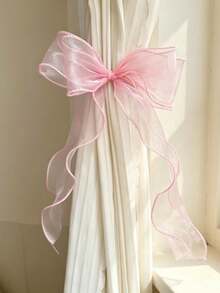 1/4 Pack French Style Bow Curtain Tiebacks, Sheer Satin Ribbon Curtain Tiebacks, Multi-Color No-Drill Curtain Tiebacks, Suitable For Semi-Sheer And Regular Curtains, For Bedroom, Living Room, Romantic Home Decor - Multicolor - View 14