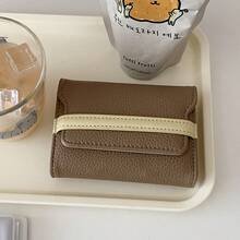 Pebbled Faux Leather Card Holder, ColorBlock Strap Multi-Card Case WithIndependent Coin Pocket - Multicolor - View 6