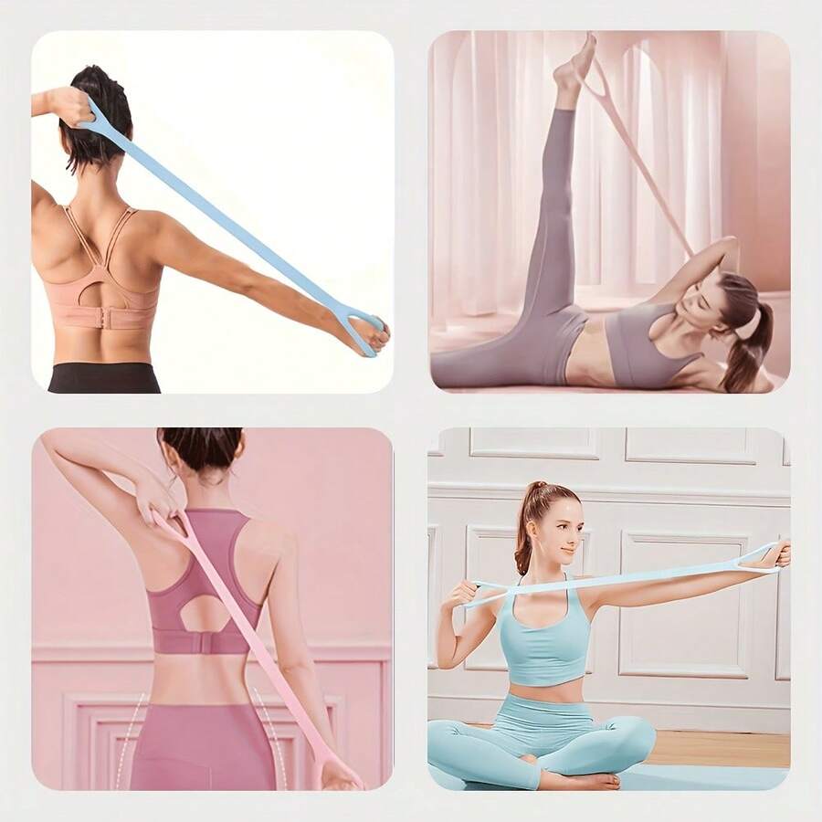 1 buah Tali Elastis Yoga - Warna Acak, Tali Peregang Kebugaran Elastis Premium, Cocok untuk Peregangan Punggung, Pembentukan Tubuh, Latihan Kekuatan dan Latihan Fleksibilitas, Ideal untuk Latihan di Rumah, Gym dan Aktivitas Kebugaran di Luar Ruangan - warna acak - View 1