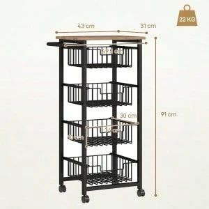 Mobile Storage Islands - Brown - View 1