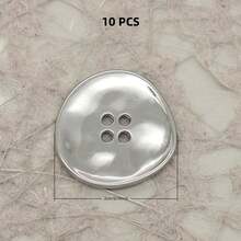 10 PCS 11/15/18/20/23mm 11-23mm Vintage Asymmetrical Textured Minimalist Asymmetric Wavy Metal Buttons, Suitable For Shirts, Suits, Asymmetric Stitching, Knit Cardigans, Four-Hole Buttons - Irregular Corrugated Surface - View 23