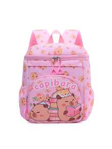 Ransel Anak Motif Kartun Capybara Lucu, Tas Sekolah TK Perempuan, Ransel Ringan untuk Mengurangi Beban untuk Sekolah Sehari-hari, Jalan-jalan, Perjalanan Luar Ruangan, Penyimpanan Multi-Kompartemen, Ransel Mini Kasual Kecil - Berwarna merah muda - View 13