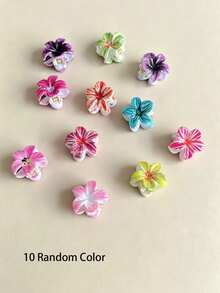 10/20/30pcs Jepit Rambut Kecil Motif Bunga Camellia Tie-Dye Warna Acak, Jepit Poni/Samping Minimalis yang Lucu, Jepit Ekor Kuda, Jepit Rambut Anak Perempuan, Aksesori Rambut Musim Panas, Jepit Rambut Pantai, Cocok untuk Pemakaian Sehari-hari dan Liburan, Jepit Rambut - MultiWarna - View 13