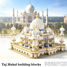 1400+Pcs Mini Leaning Tower Of Pisa Building Block Set, Taj Mahal And Neuschwanstein Castle Building Blocks, World Famous Architecture Assembly Model, High Difficulty Adult Toy Micro Particle Desktop Decor, Birthday Gift, Stress Relief Building Block Toy, Holiday Gift - Multicolor - View 1