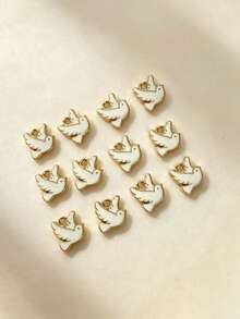 20/50 pièces Charmes d'animaux de pigeon en alliage avec goutte d'huile, matériaux pour collier, boucles d'oreilles, porte-clés faits main DIY - 20 pièces - Voir 8