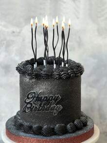 6/12入彎曲彩色生日蠟燭，生日蛋糕裝飾插牌，蛋糕裝飾，烘焙用品，烘焙店裝飾 - 紅色 - 查看 13