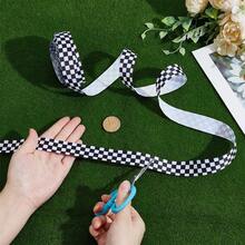 Black And White Checkered Ribbon, Suitable For Racing Theme Decoration, DIY Crafts, Gift Wrapping, Pet Leash, Wedding Supplies And Bows, Halloween Decoration, Christmas Decoration - Multicolor - View 3