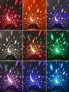 1pc Night Light Projector, Starry Sky Night Light Projection, Baby Lamp Decoration, Rotating Starry Sky Moon Galaxy Projector, Desktop Lamp - Multi-color - View 3