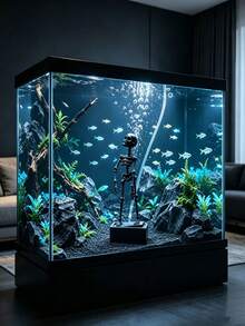 1pc Dancing Fish Tank Skeleton Ornament, Unique Fish Tank Decoration, Laughing Dancing Skeleton, Ideal Gift For Fish Hobbyists, Suitable For Halloween, Bathtub Decor, Adding Oxygen To Fish Tank - Happy Aquarium - View 9