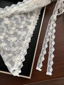 1pc Women's Fashion White Lace Triangular Waist Apron Belt - White - View 6