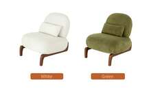 Set Of 2 Cute Accent Chair White With Wooden Legs – Comfortable For Living Room, Bedroom Or Balcony - White - View 2