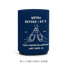 Custom Text Can Cooler For Bachelor Party, Brews Before I Do's Cheers Design, Neoprene Drink Sleeve For Groom Weekend And Groomsman Gifts - Multicolor - View 19