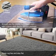 Long Plush Shaggy Area Rug, Super Soft Fluffy Grey Carpet, Lightweight Polyester Sponge Interlayer Non-Slip Backing, Multi-Size, For Living Room Bedroom Bedside Sofa Chair Cushion, Modern Home Decor, Thanksgiving Fall Autumn Winter Decoration - Grey - View 10