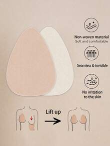 2 Pairs Disposable Breast Lift Tape For B-D Large Bust, Invisible Strapless Backless Self-Adhesive Push Up Sticky Bra For Women (Low Adhesion, Strong Adhesion May Harm Breasts) Includes 1 Pair Of Silicone Flower Nipple Covers - Multicolor - View 3