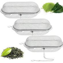 1件/2件/3件/4件 可重複使用不鏽鋼香料與火鍋調料濾網，廚房用具，適用於節日、海灘、派對、旅行、食物、烹飪、露營 - 銀色 - 查看 1