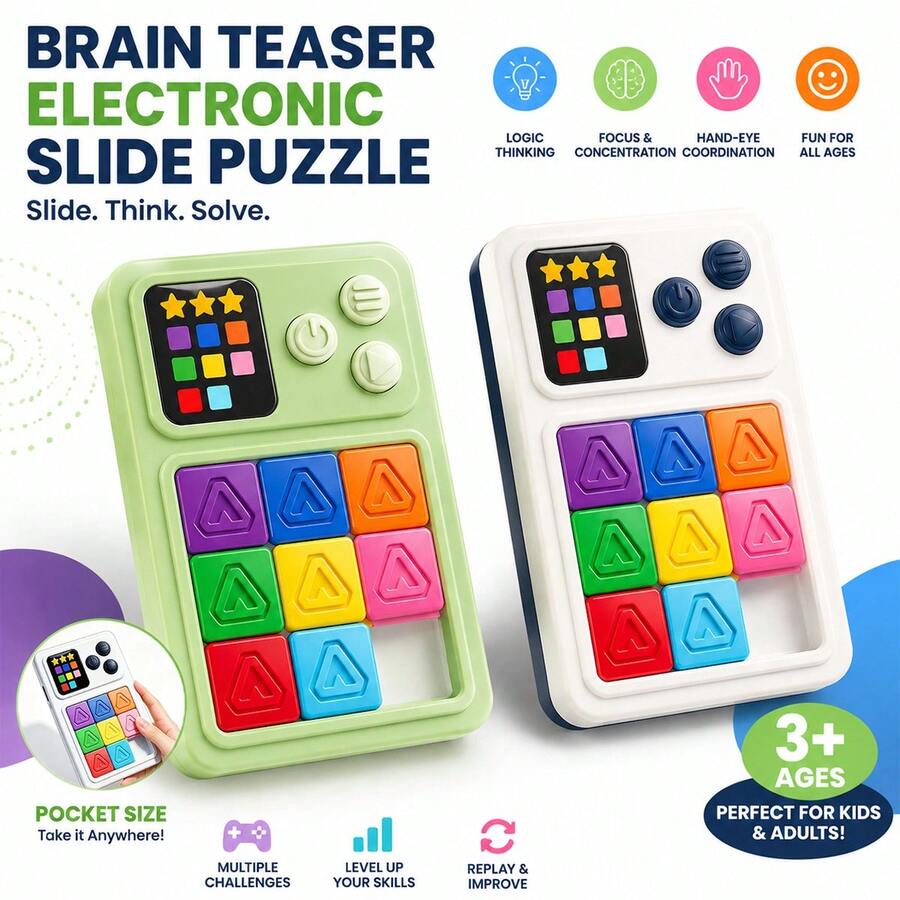 Mainan Edukasi Puzzle Mencocokkan Warna Elektrik, Permainan Genggam dengan Tantangan Multi-Level, Cocok untuk Acara Keluarga dan Perjalanan, Hadiah Mainan yang Mengembangkan Logika