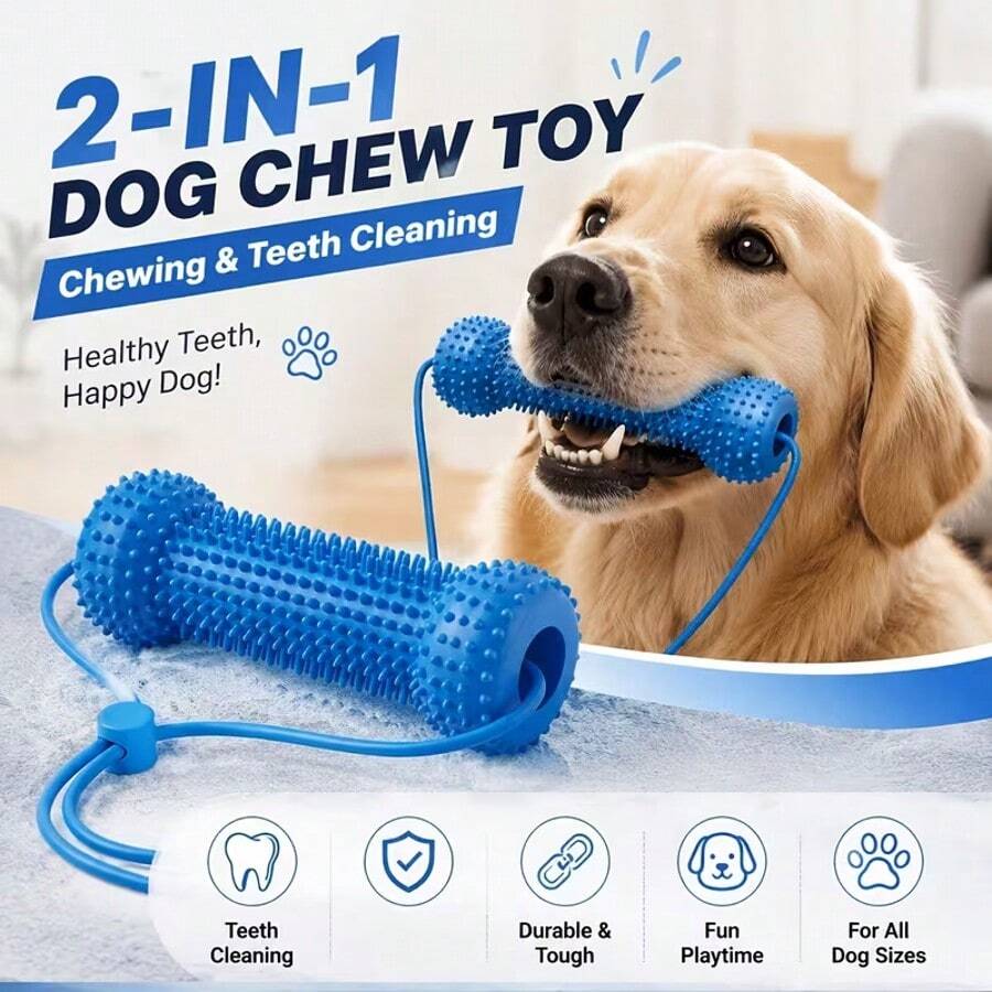 Pet Toothbrush Holder Interactive Dog Toy Durable Dog Chew Toy Clean Teeth Dog Bite-Resistant Toothbrush Cleaning Chewing Toy Suitable For Small To Large Dogs Easier Dog Brushing Pet Toothbrush And Chew Stick