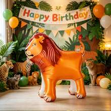 Small Lion Pulley Balloon, Children's Birthday Gift Balloon, Outdoor Toy Balloon, Cartoon Lion - Multicolor - View 6
