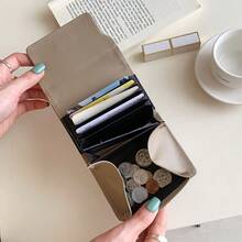 Pebbled Faux Leather Card Holder, ColorBlock Strap Multi-Card Case WithIndependent Coin Pocket - Multicolor - View 2