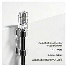 40 Pcs Cable Clips, Desktop Data Cable Organizer, Self-Adhesive Wire Holder, Cable Management Clips, Cable Wraps, Cable Organizers - 40 Pcs - View 1