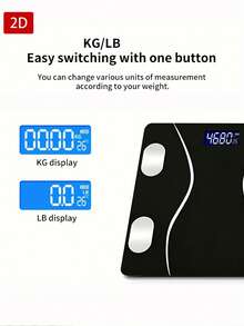1pc Digital Bathroom Scale, High Precision Weight Scale, With Backlit LCD Display, Rounded Design, Portable Design, High Aesthetic Exquisite Weight Scale, 400lbs - A - View 6