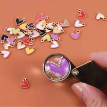 2 buah Kaca Pembesar Perhiasan Emas & Perak, Kaca Pembesar untuk Penilaian Barang Antik, Lensa Perhiasan Portabel Lipat Kreatif 30x21mm, Kaca Pembesar Perhiasan untuk Pengamatan Jarak Dekat, Cocok untuk Penggemar Kerajinan Tangan - A - View 6
