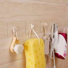 Strong Adhesive Transparent Wall Hooks - Casual Style, Easy To Install, No Drilling Required, Plastic Heart-Shaped Practical Hooks For Kitchen And Bathroom, Wall-Mounted Storage Boxes Bathroom Storage Boxes Bathroom Decor Autumn Decor Back To School - Multicolor - View 10