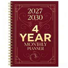1PC A5 2027-2030 Monthly Schedule/Calendar - January 2027 - December 2030, 4-Year Monthly Schedule, Color Themed Cover Design Diary, Annual Calendar Planning - Multicolor - View 1