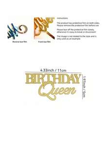 1/3件裝「Birthday Queen」PMMA蛋糕插牌，現代字母蛋糕裝飾，生日派對蛋糕裝飾禮物，蛋糕裝飾插牌，烘焙裝飾，烘焙用品，蛋糕用品，廚房必需品，節日禮物 - Style D - 查看 7