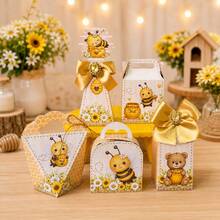 KIT 20 Caixinhas Personalizadas Abelhinhas para lembrancinha de aniversário Pegue e Monte com nome e idade - 20 - Visão 1