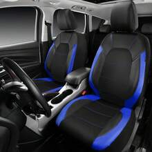 4pcs Multi-Color PU Leather & Sandwich Mesh Car Seat Covers, Breathable Mesh And PU Leather Material, Suitable For Sedan, SUV, Truck, Breathable, Airbag Compatible - Sandwich Mesh - View 7