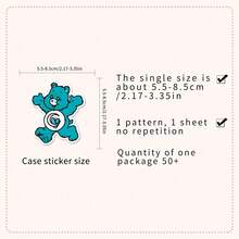 50/100/550pcs Cute Cartoon Care Bears Heart Design Sticker Pack, Including Love-A-Lot Bear, Funshine Bear, Friend Bear, Suitable For Gifts, Back To School And Other Occasions - A - View 6