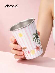 choxila 1pc Beach Style Coffee Mug, Coconut Tree/Sea Turtle/Shell Pattern, Summer Vibe, 350ml, Mug, Tea Cup, Suitable For Afternoon Tea, Family Gathering, Camping, Holiday Gift - Summer Cup - View 10