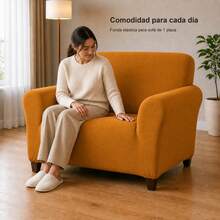 POLIGONO Sofa Slipcovers - Mustard Yellow - View 2