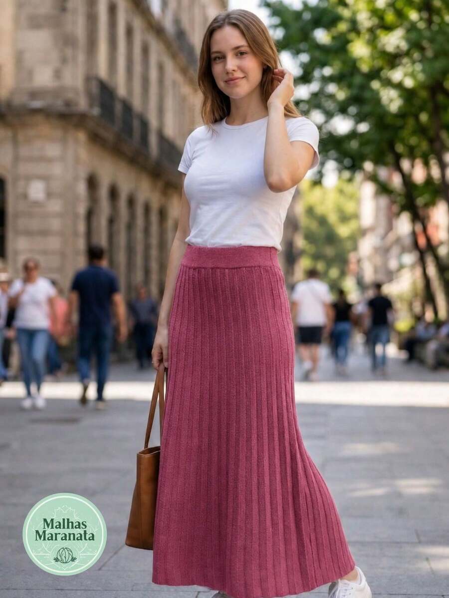 Women Sweater Skirts - 焦糖粉 - 查看 1