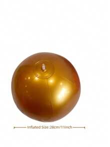 Gold /White Inflatable Beach Ball, PVC Inflatable Ball For Wedding Birthday Party Decor, Summer Pool Photo Prop - Multicolor - View 6