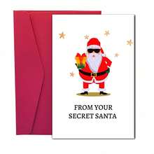 1 Set Secret Santa Card Set With Envelopes - Self-Sealing Blank Christmas Cards, Suitable For Parties, Weddings, Birthdays - With Name/Message Space, Perfect For Anonymous Fun Gift Exchange ( Design) - Sets - View 3